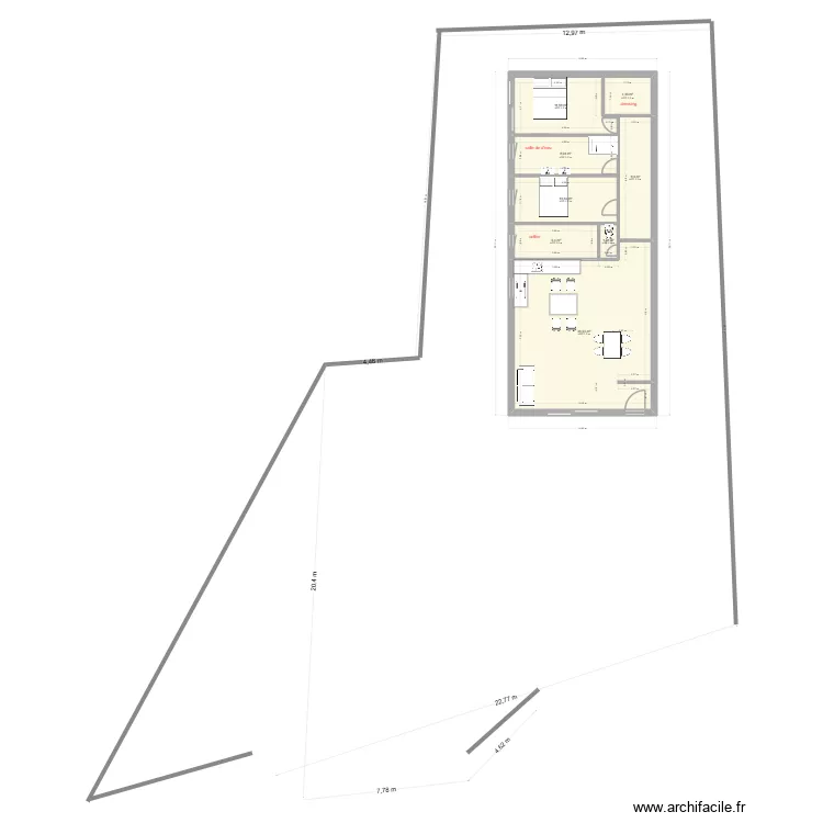 projet maison avec terrain. Plan de 8  et 99 m²