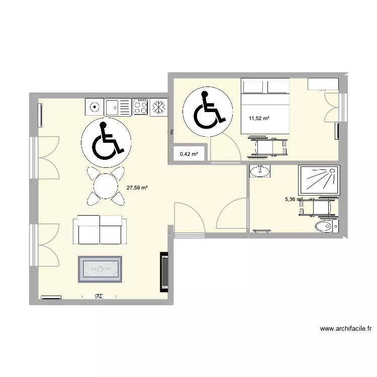 plan base. Plan de 4  et 45 m²