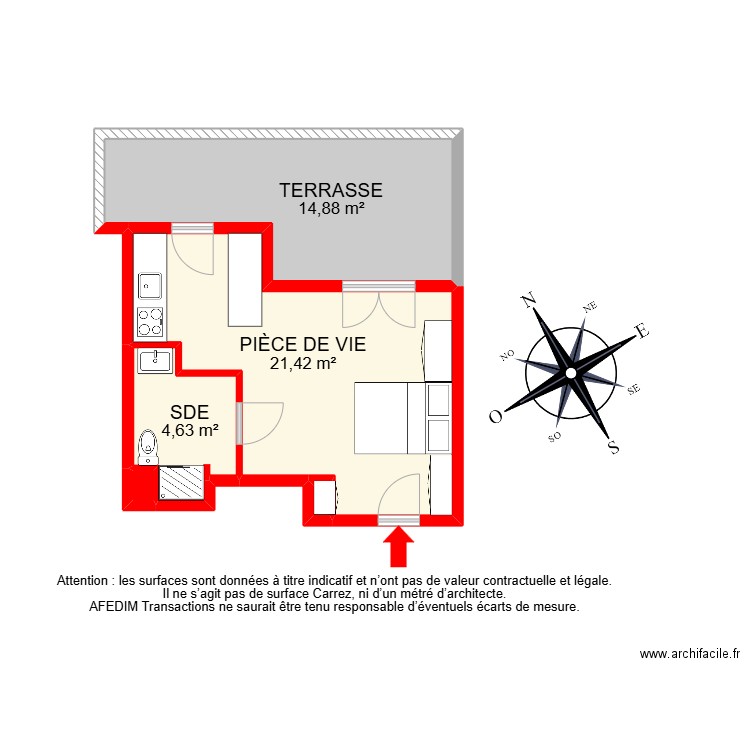 BI 29969. Plan de 7 pièces et 57 m2