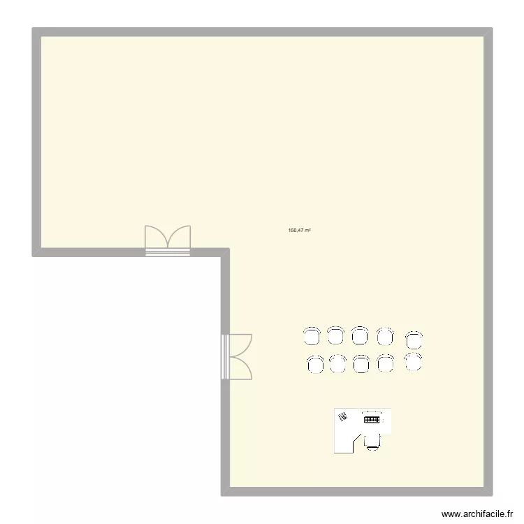 Salle A209. Plan de 1 et 150 m² Salle A209. Plan de 1 et 150 m²