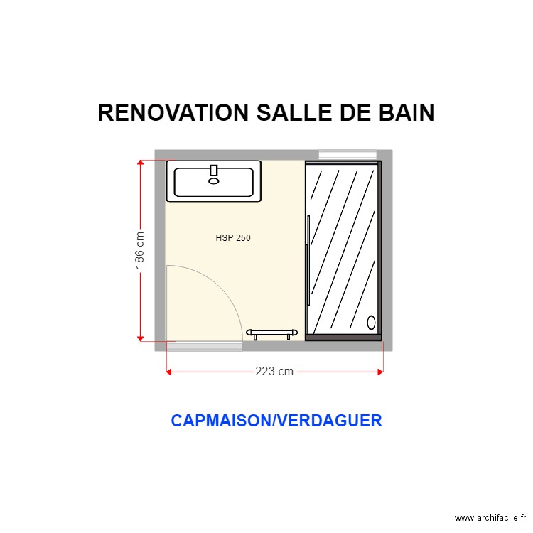 VERDAGUER. Plan de 1 pièce et 4 m2