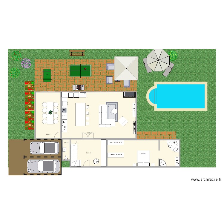maison de reve n°2,d'anaé . Plan de 14 pièces et 258 m2