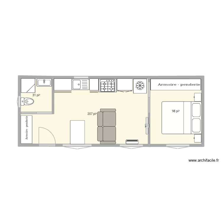 F Lavoie 1. Plan de 3 Pièces et 31 m²