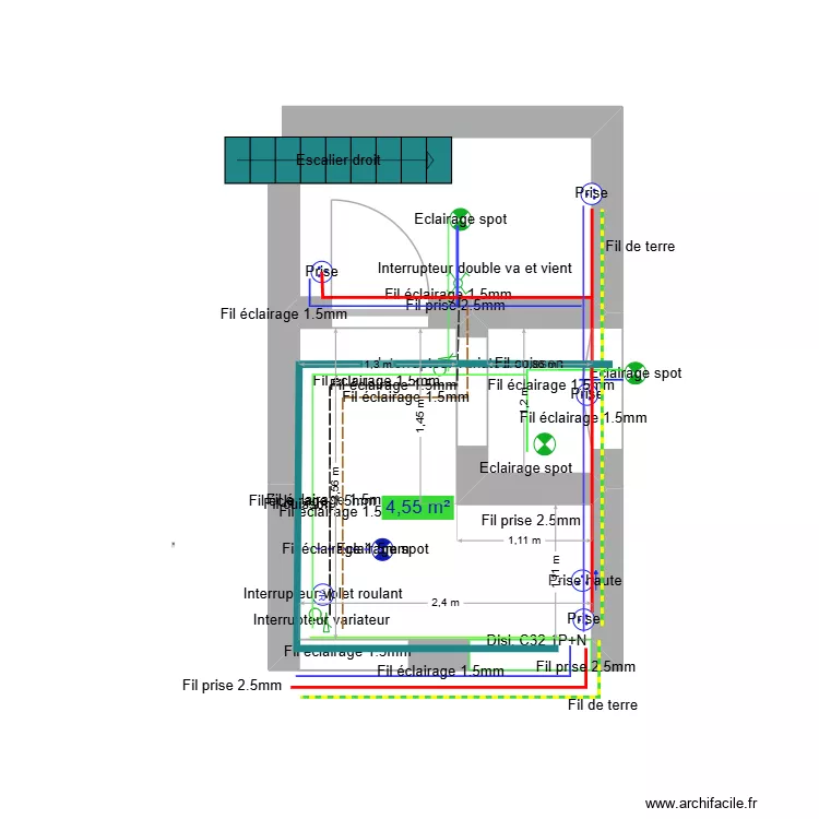 Mo plan. Plan de 2 Pièces et 6 m²