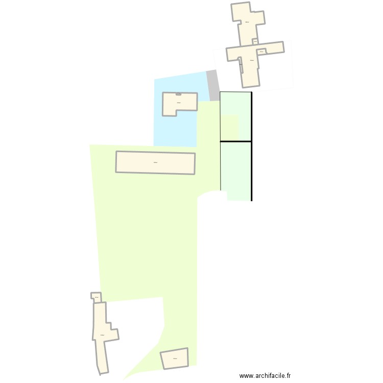 trame cadastre orientée nord1/94. Plan de 11 pièces et 1332 m2
