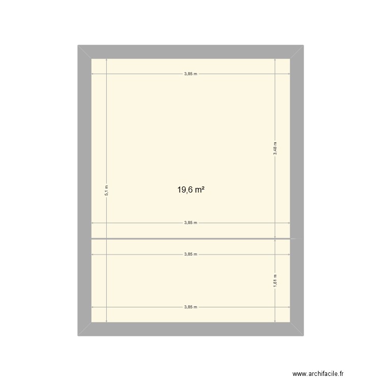 trouvé. Plan de 1 pièce et 20 m2