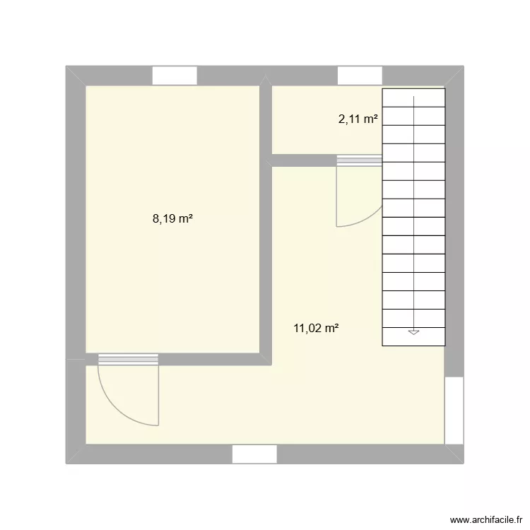 chambre p&eacute;p&eacute;. Plan de 3  et 21 m²