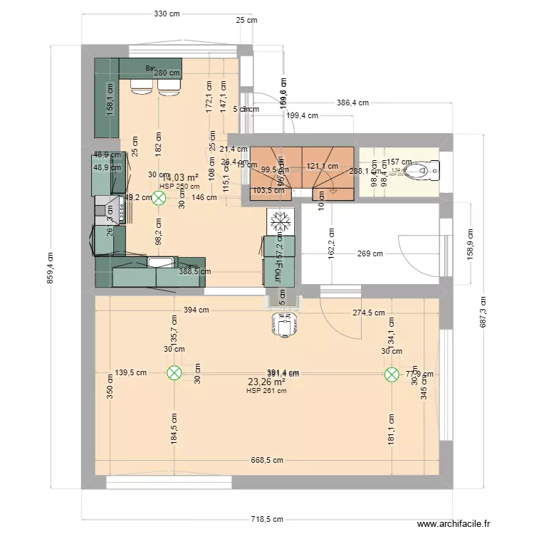 Plan avec emplacement luminaires. Plan de Plan avec emplacement luminaires. Plan de