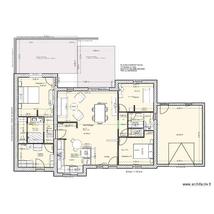Plan des terrasses. Plan de 12 pièces et 118 m2