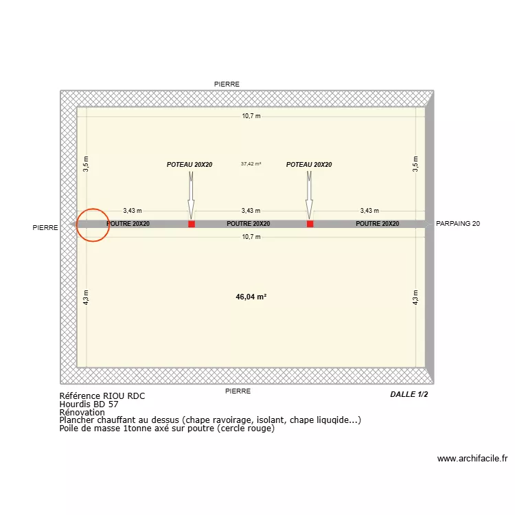 riou RDC. Plan de riou RDC. Plan de
