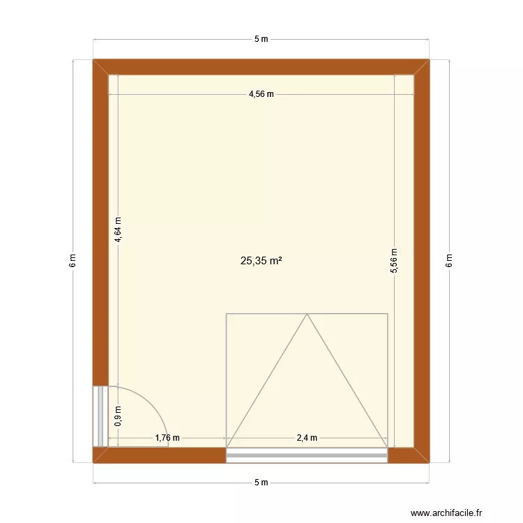 Garage Vue en plan. Plan de 1  et 25 m²