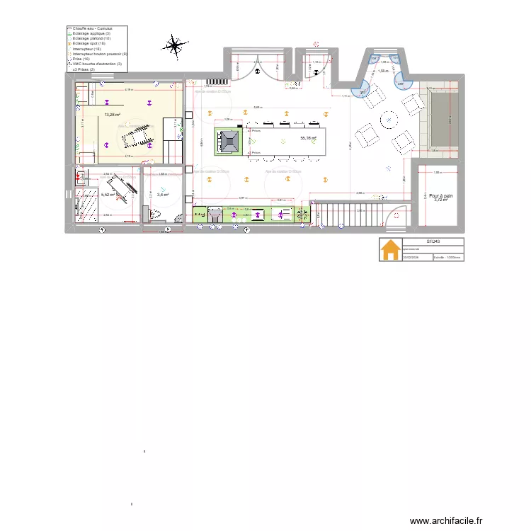 Yssingeaux Den Dulk M. RdC Modification 23_02_26. Plan de 13  et 86 m²