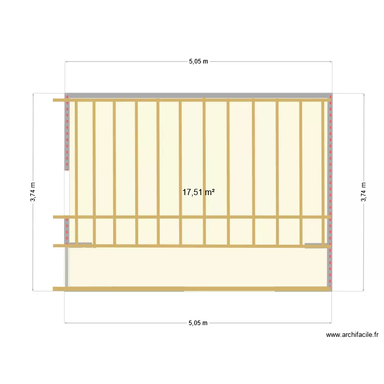 cabanon charpente 2. Plan de 1  et 18 m²