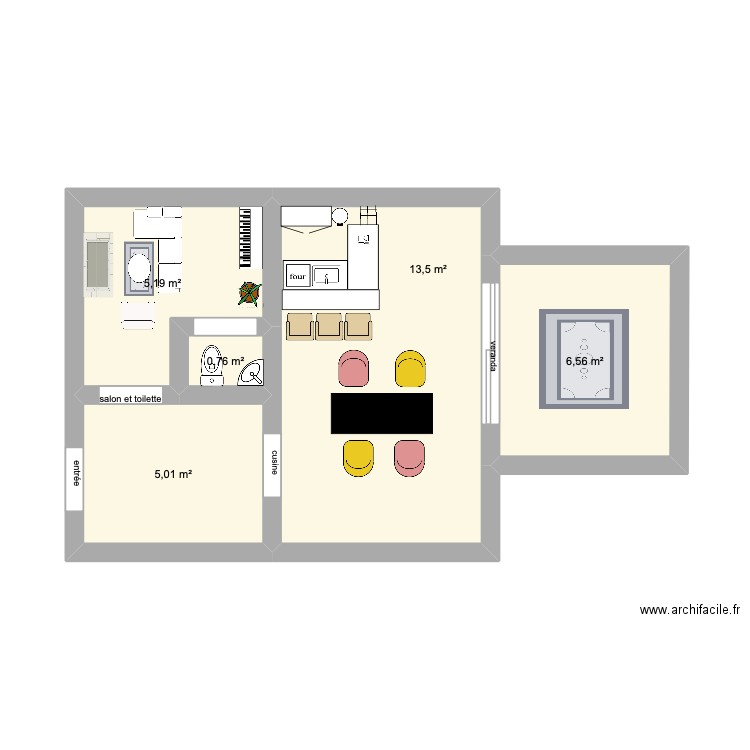 Maison Constance 02. Plan de 5 pièces et 31 m2