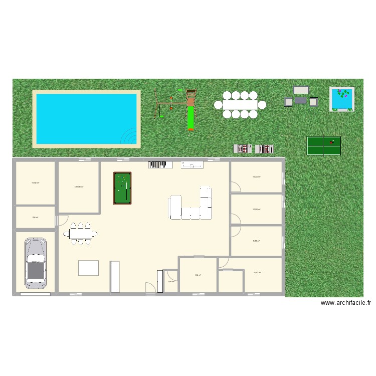 dream house. Plan de 10 pièces et 97 m2