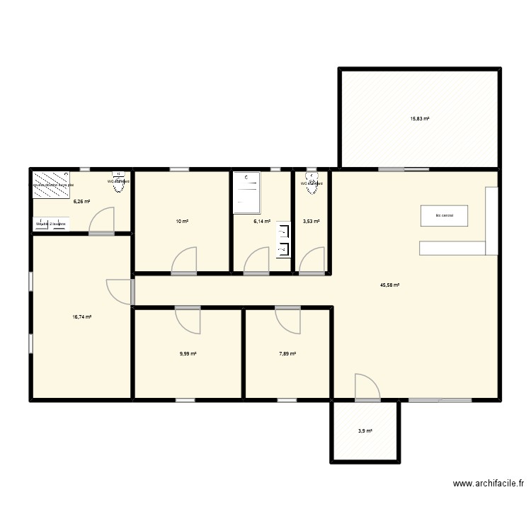Plan 2. Plan de 10 pièces et 126 m2