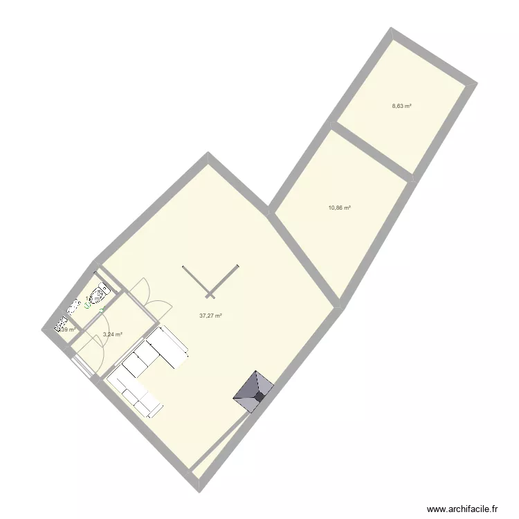 RDC Maison Halluin Am&eacute;nag&eacute;. Plan de 