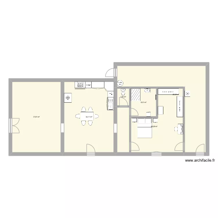 PLAN FRED. Plan de 6  et 131 m²
