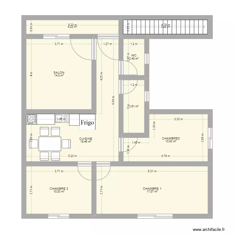 S4SOF. Plan de 9 Pièces et 87 m²