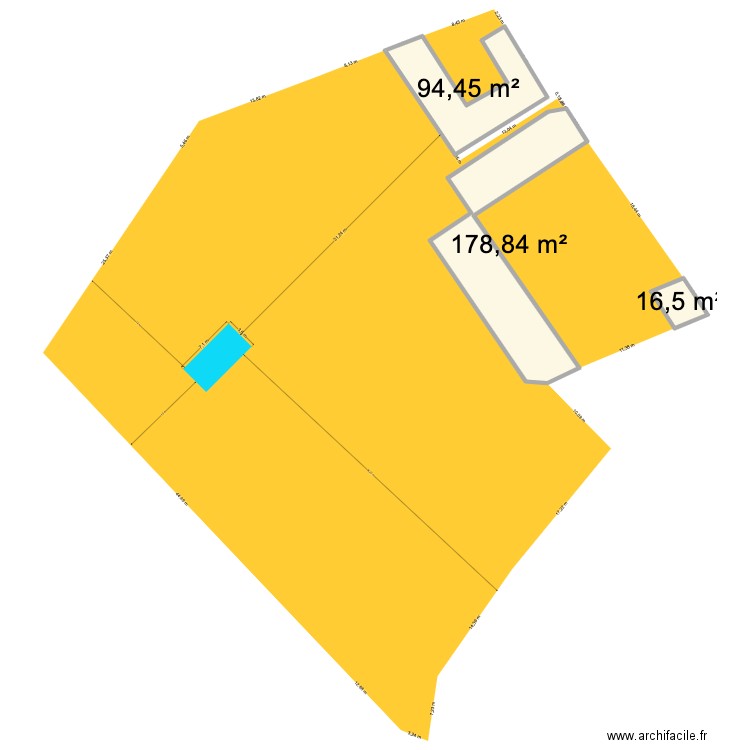 FROISSANT. Plan de 3 pièces et 290 m2