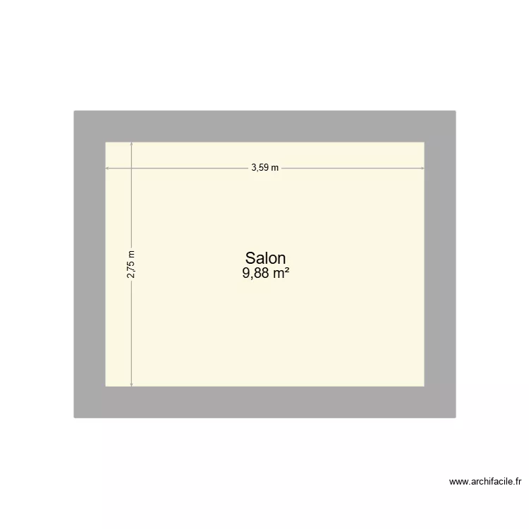 feignies. Plan de 1 pièce et 10 m²