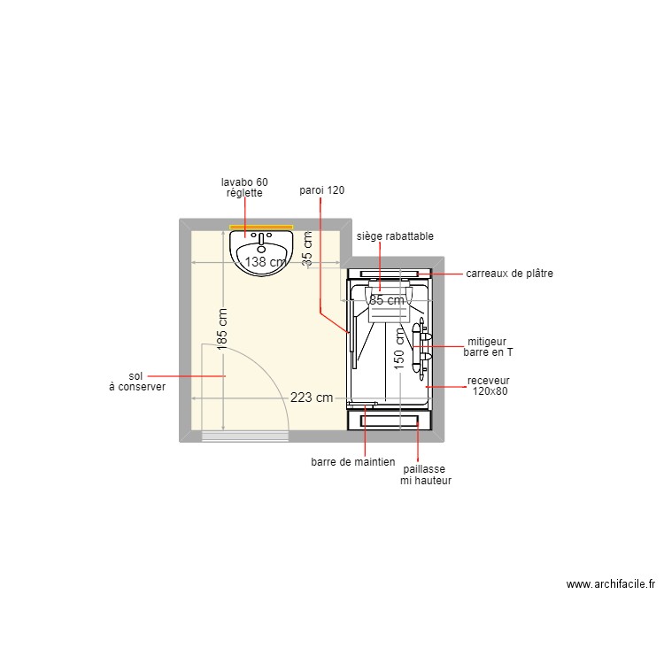 ersoy. Plan de 1 pièce et 4 m2