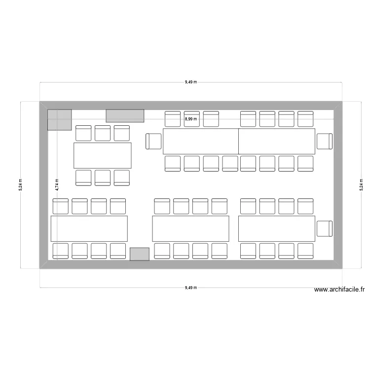 PLAN DE TABLE 2. Plan de 1  et 43 m²