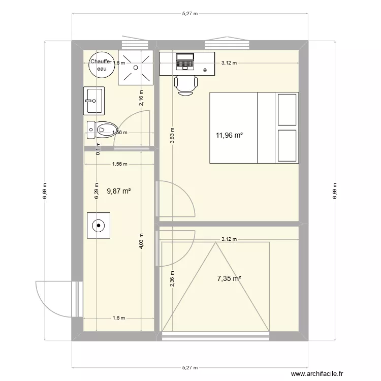sisteron garage. Plan de 3  et 29 m²