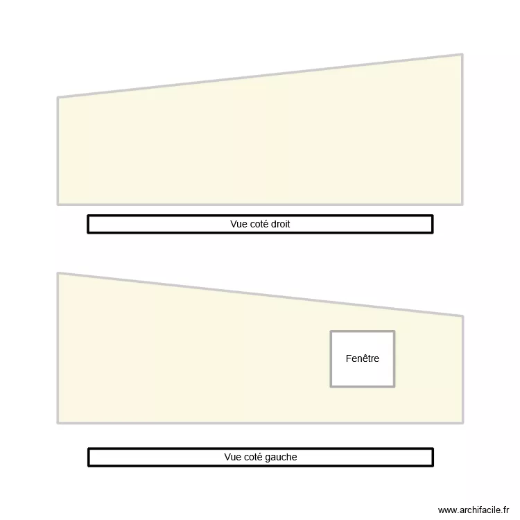 Vue droite _ gauche. Plan de 5 pièces et 40 m²
