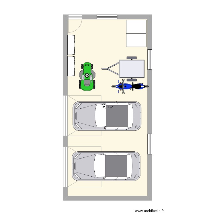 garage 50 m². Plan de 1 pièce et 50 m2