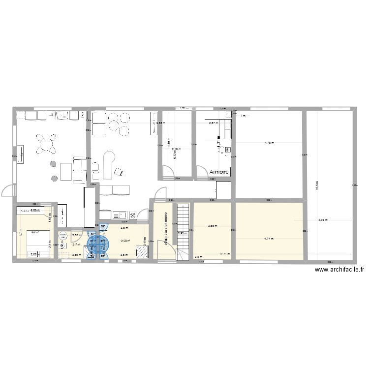 issoire21. Plan de 3 pièces et 23 m2