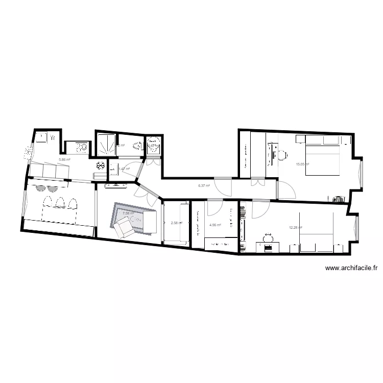 FRESCA v2. Plan de 11 pièces et 67 m²