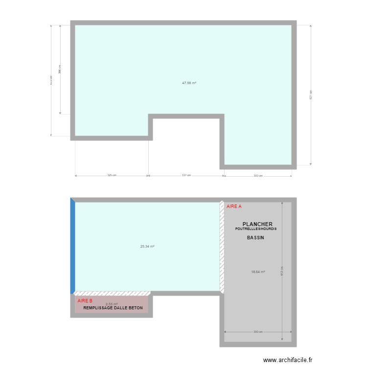 BAUBY PISCINE. Plan de 4 pièces et 94 m2