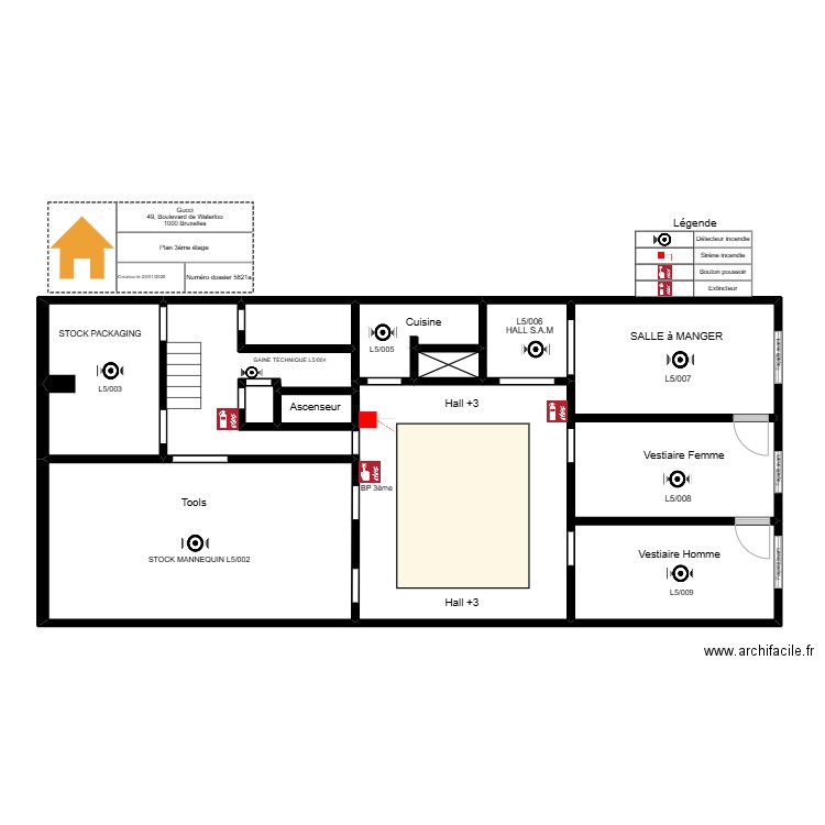 PLAN IMPLANTATION 3ème ETAGE. Plan de 11 pièces et 116 m2