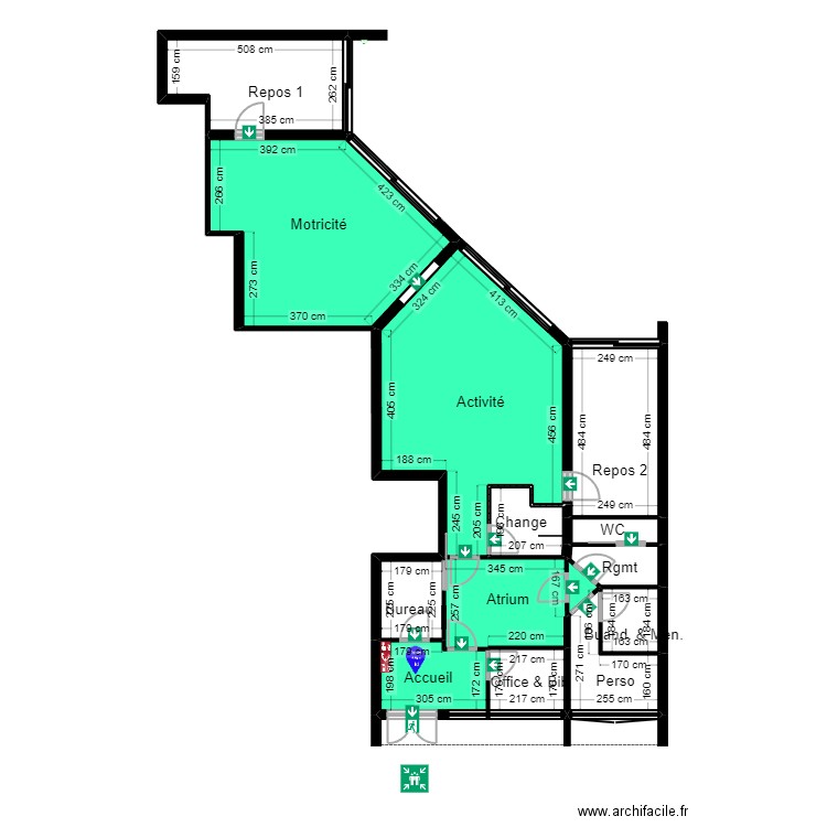 92 Nanterre 118 Salvador_Evac new_Jordan. Plan de 14 pièces et 122 m2