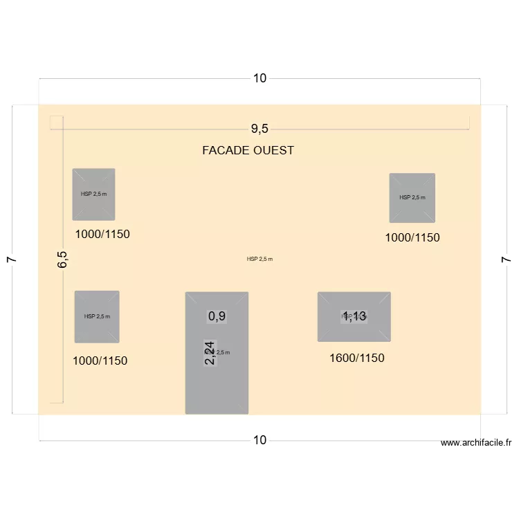 JOSETTE 4. Plan de 6  et 65 m²