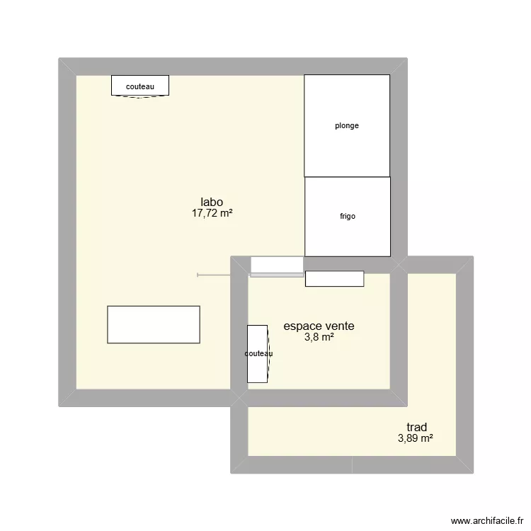 lecler. Plan de 3  et 25 m²