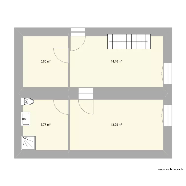 NIVEAU -1. Plan de 4  et 42 m²