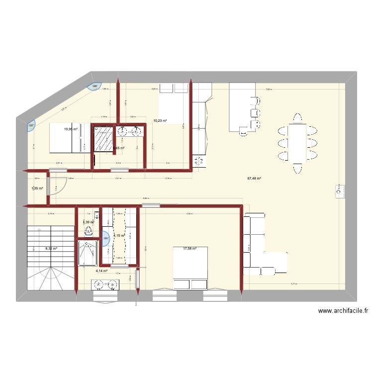 Maison 1er. Plan de 0 pièce et 0 m2
