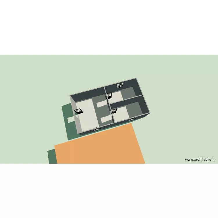 MAT. Plan de 3 Pièces et 43 m²