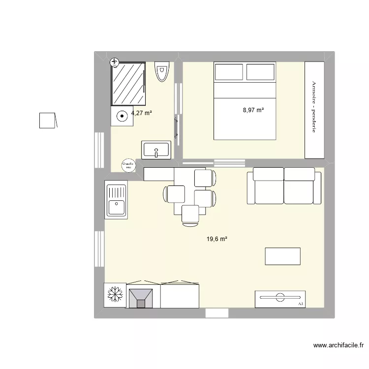 appartement du haut version 3. Plan de 3 et 33 m² appartement du haut version 3. Plan de 3 et 33 m²