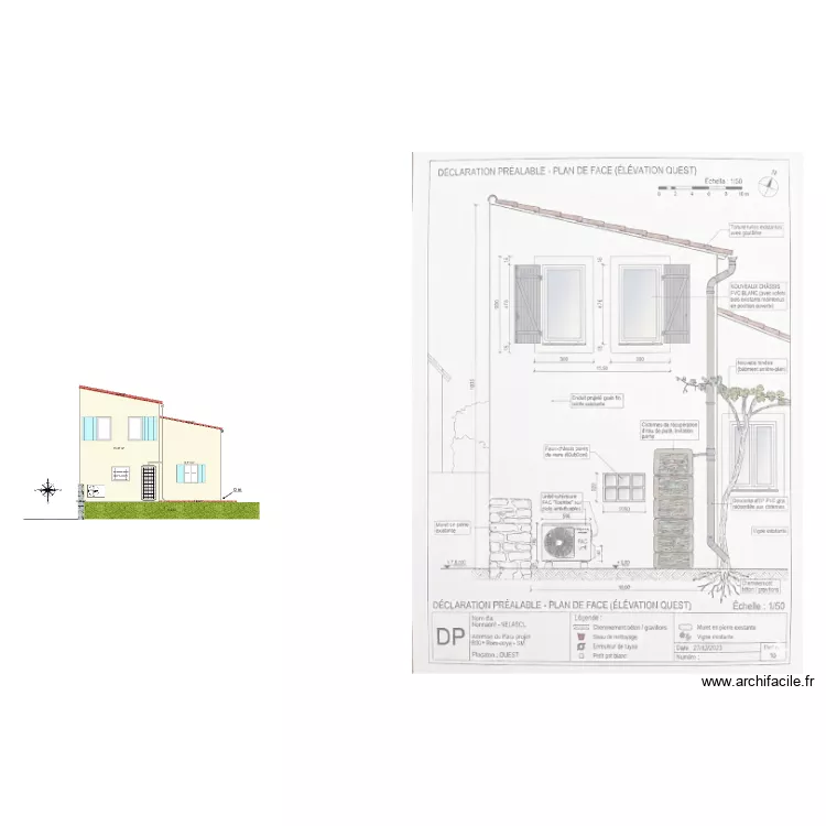 face ouest. Plan de 