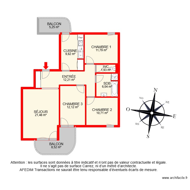BI 28842. Plan de 14 pièces et 119 m2