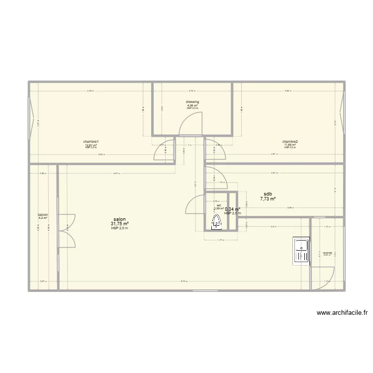 appartement  flo projet 2. Plan de 9  et 77 m²