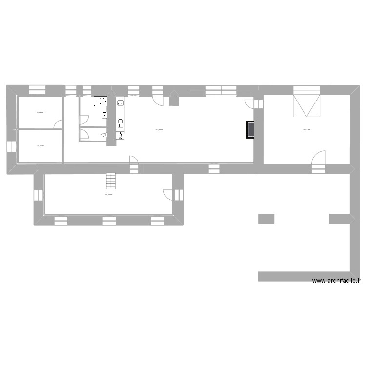 PLANS A. Plan de 5 pièces et 220 m2