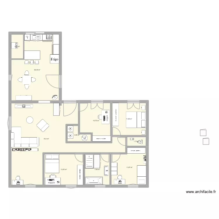 Maison Notre Dame idee 7. Plan de 10  et 136 m²
