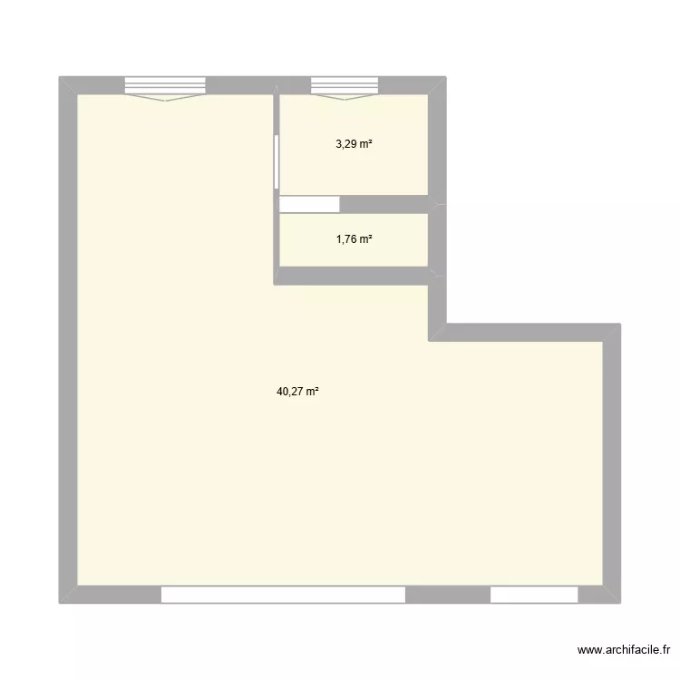plan. Plan de 3  et 45 m²