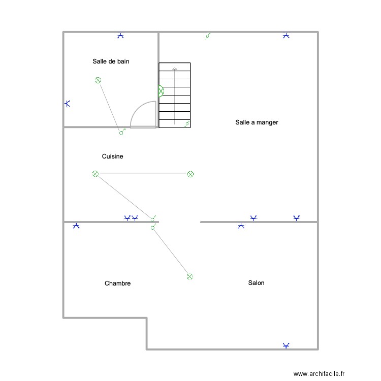 dufays Beaufays. Plan de 2 pièces et 77 m2