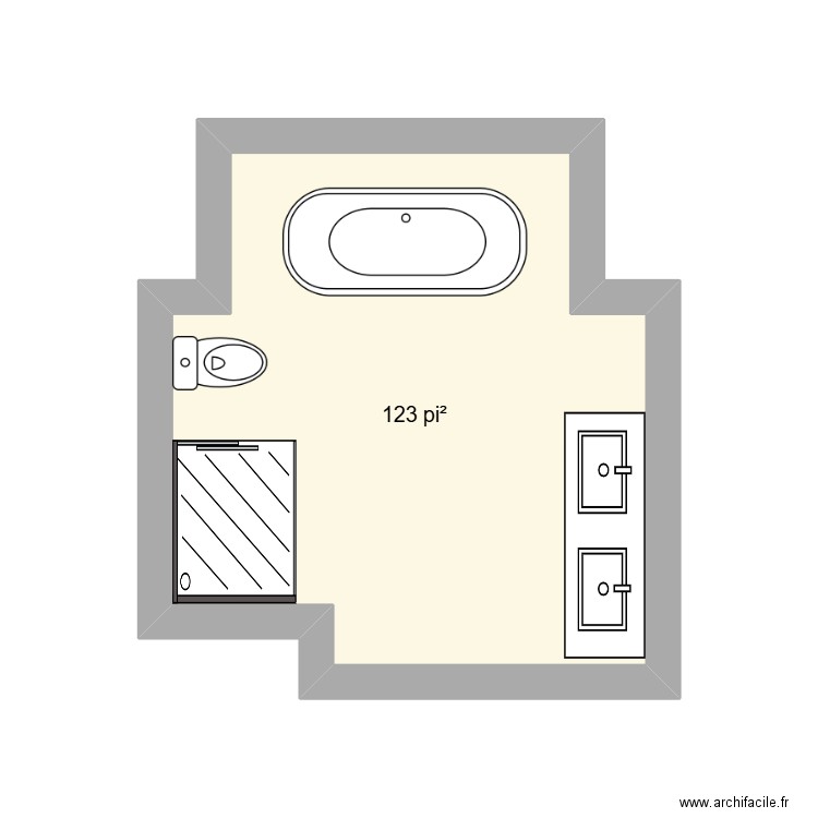 salle de bain. Plan de 1 pièce et 11 m2