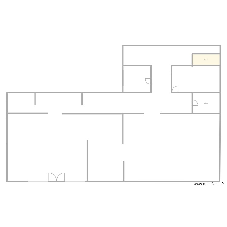 salon de hjuju. Plan de 2 pièces et 18 m2